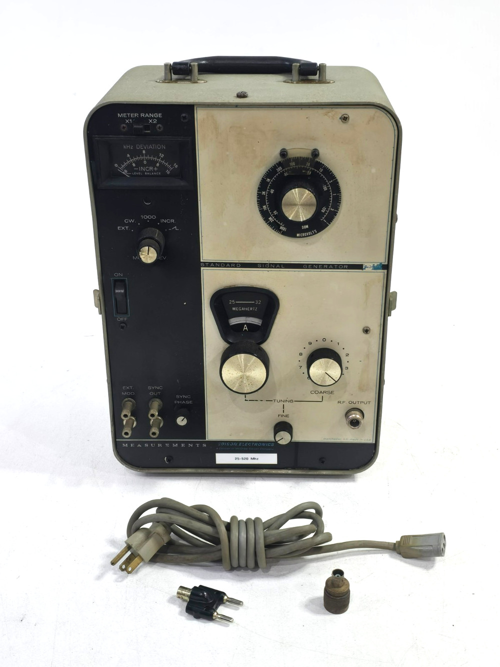 Vintage Edison Electronics Standard Signal Generator 25-520 Mhz UNTESTED